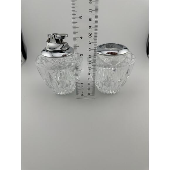 Princess House "Highlights" Cut Crystal Lighter and Toothpick Holder Set 1980s - Picture 8 of 11